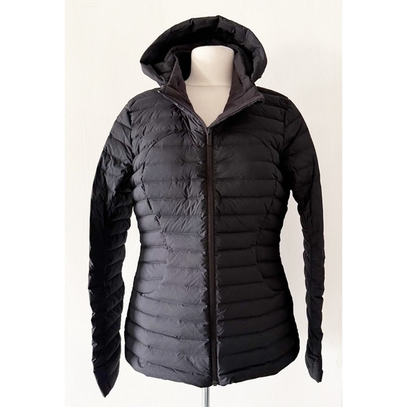 Lululemon Women’s Pack It Down Black Hooded Zip Down Jacket Size 10 - Picture 1 of 11
